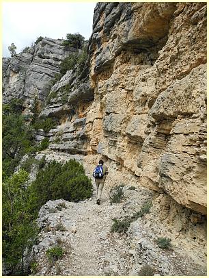 Chemin du Bastidon - Wanderweg auf Felsband