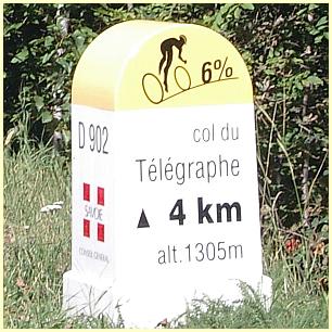 Col du Télégraphe - Hinweis für Fahrradfahrer