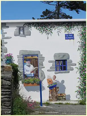 Locquirec - Trompe-l'oeil-Fresko Tour de la Pointe