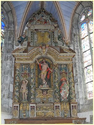 Lampaul-Guimiliau - Kapelle de la Trinité, Retable de la Résurrection