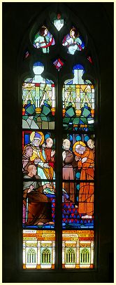 Kirchenfenster 4. Saint Guénolé seinen Schüler Gwénaël