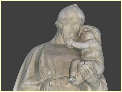Orgelgalerie Statue Joseph mit dem Kind ? Saint-Pierre et Saint-Paul