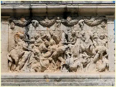 Relief Legende der Jagd auf das Wildschwein - Mausoleum