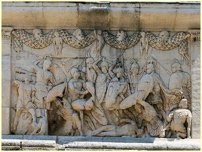 Mausoleum Kampfszene aus dem trojanischen Krieg