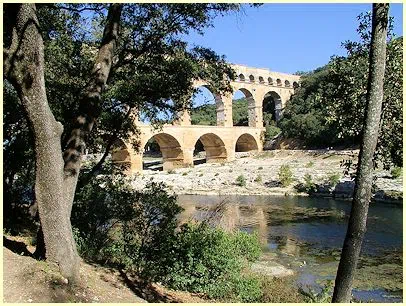 Pont du Gard, vom rechten Ufer