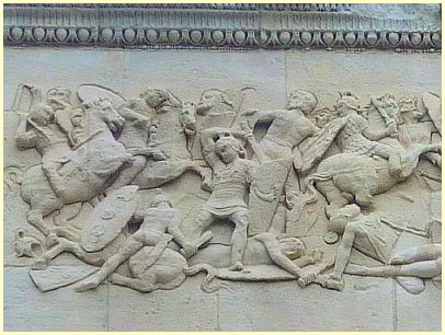 Zweikämpfe auf dem Fries Arc de Triomphe d'Orange